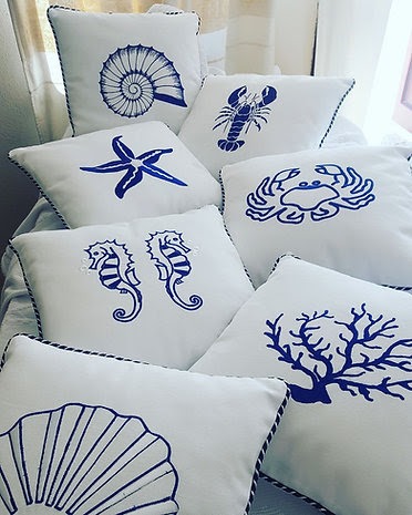 Cuscino arredo ricamo disegni " Marini e Tradizionali" - immagine 3