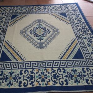 Tappeto in cotone e lana "Disegno Giglio"