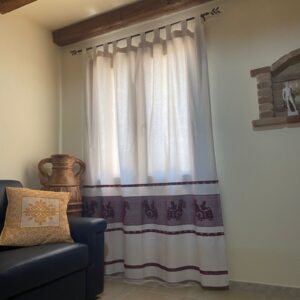 Tenda Sarda in cotone "disegno pavoncella"